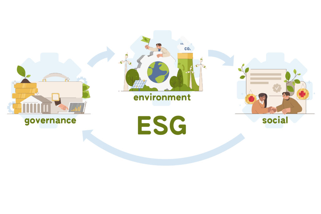 Environment social and governance flat concept