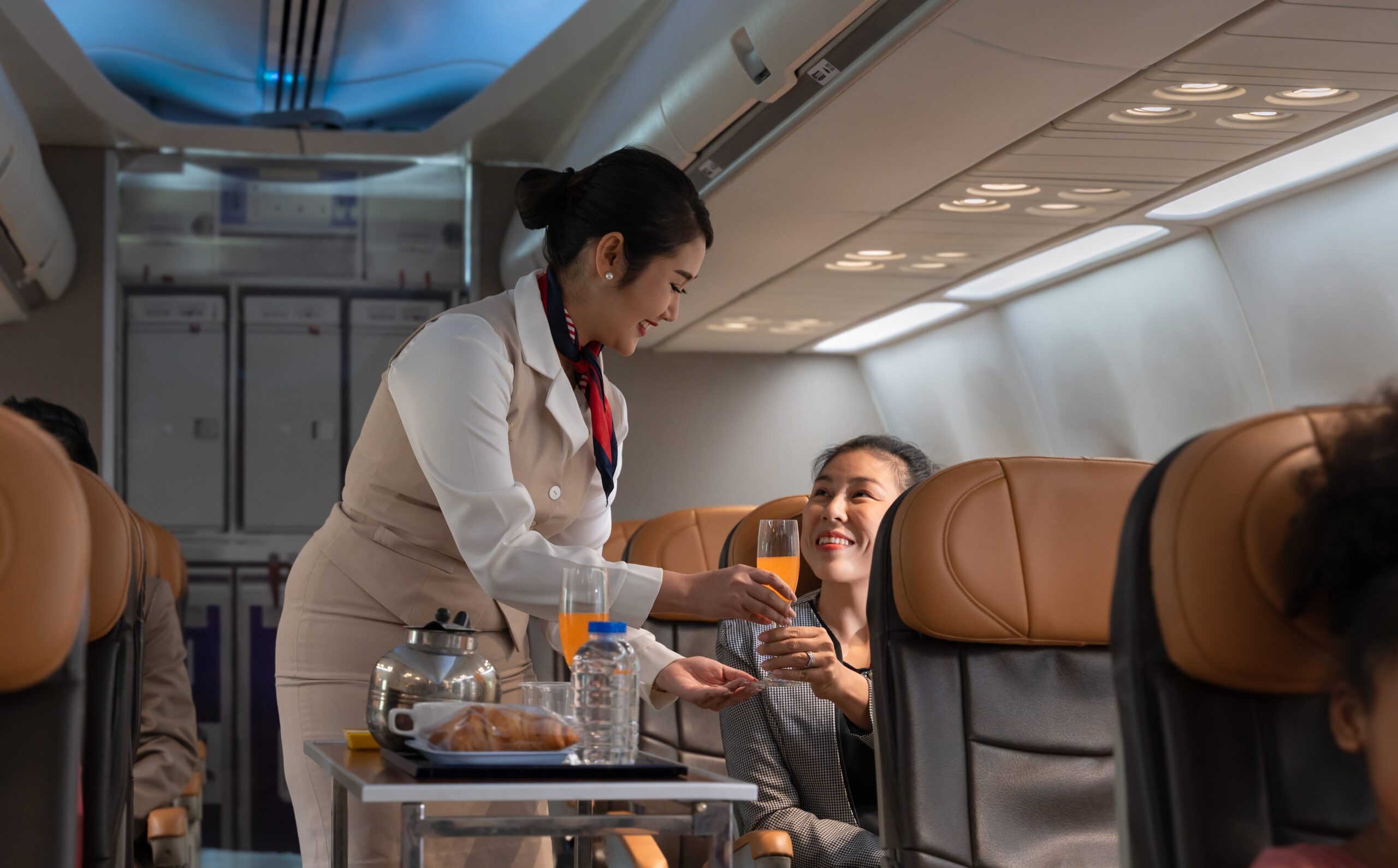 In-flight service with sustainable products